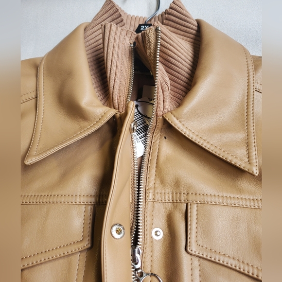 NWT$495 SIMKHAI Becka Boxy Zip-front Vegan Faux Leather Jacket Sz Large - Picture 12 of 15